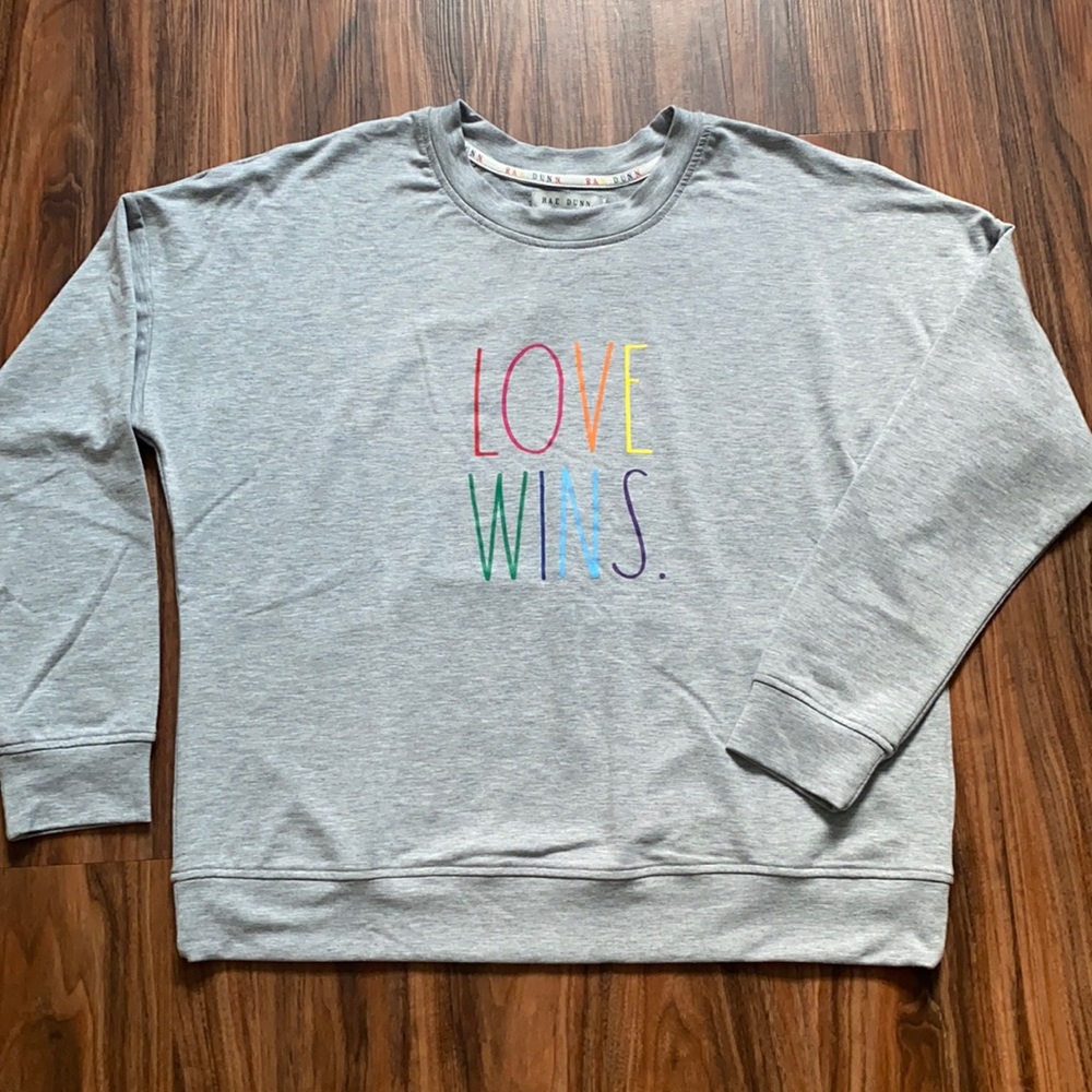 Rae Dunn LOVE WINS Sweatshirt - Picture 2 of 8